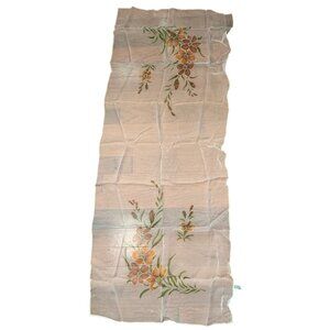 Vintage Womens Floral Rayon Scarf Made in Japan